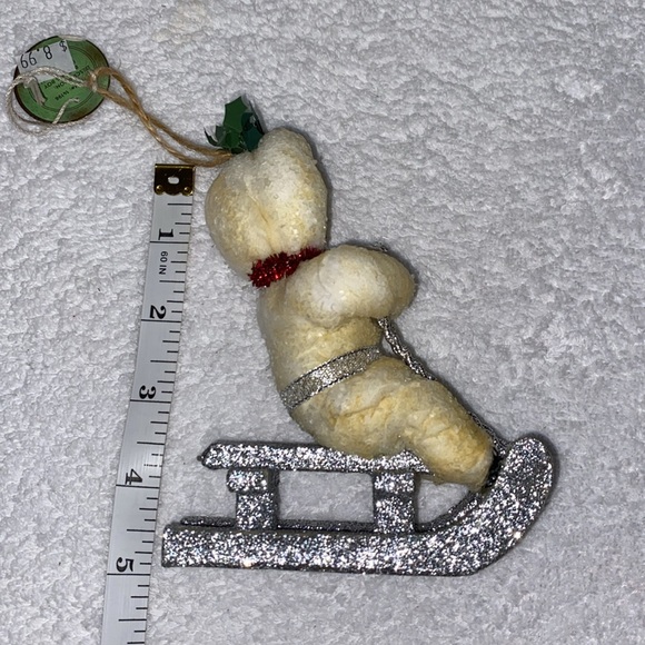 NWT ragon house batting boy on glitter sled ornament vintage primitive look - Picture 6 of 7